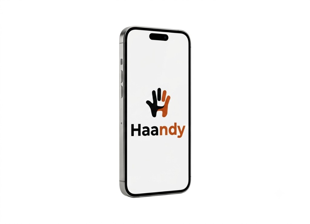 Haandy — logo en smartphone